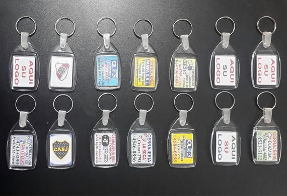 Llavero publicitario transparente